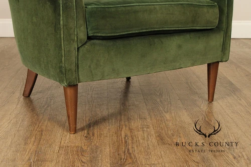 Mid Century Modern Pair of Tufted Velvet Lounge Chairs - Picture 4 of 15