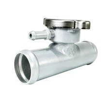 1-1/4" 32mm OD In-Line Radiator Tube Filler Neck Aluminum W/1.6 Bar Free Cap