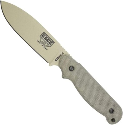 ESEE Laser Strike Fixed Knife 4.88'' 1095HC Steel Full Tang Blade Micarta Handle