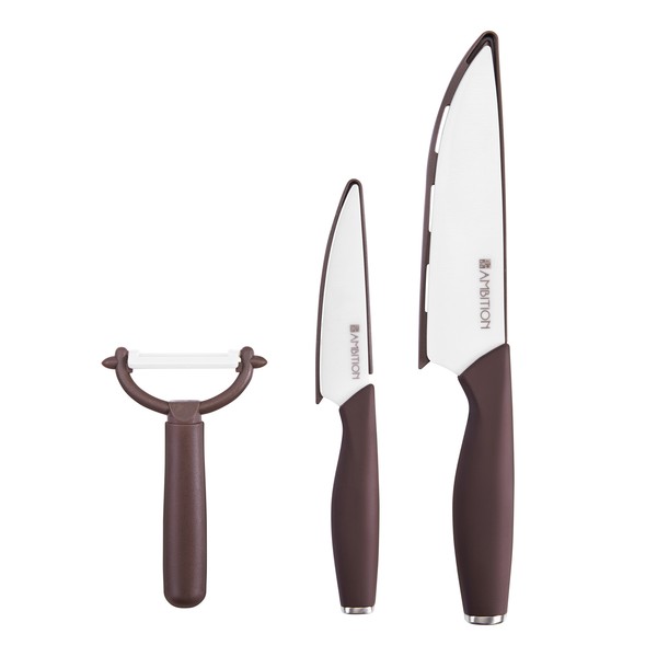 Kochmesser KüChenmesser GemüSeschäLer Messerset Messer Universalmesser Set 3 Tlg-image