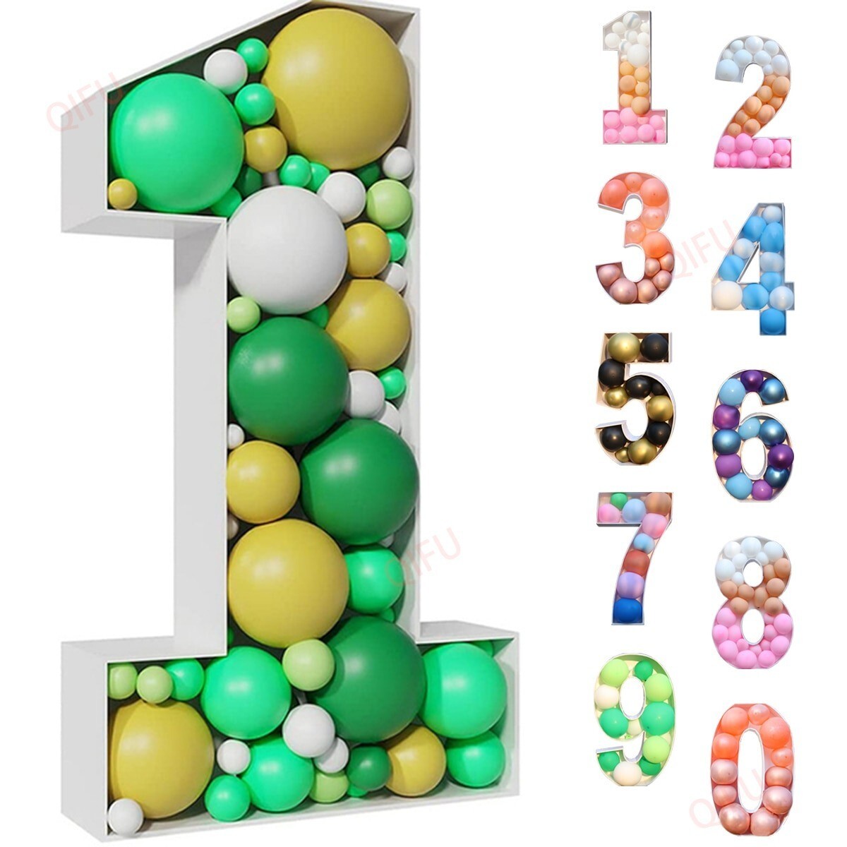 Numbers Filled With Balloons
