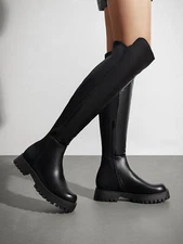 Women Over The Knee High Boots Thigh High Daily Low Flat Heel Boots Comfortable