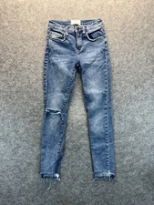 Current Elliott Jeans Women's 25 High Waist Stiletto Skinny Distressed Denim