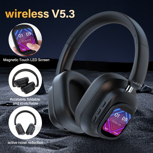 LCD Bluetooth Kopfhörer Over Ear Kabellos HiFi Stereo Wireless Headset Ohrhörer