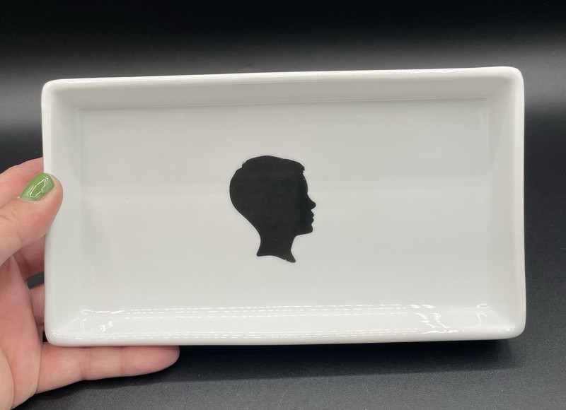 Murchison-Humes Trinket Dishes Soap Caddy Lotion Tray White Ceramic Silhoutte
