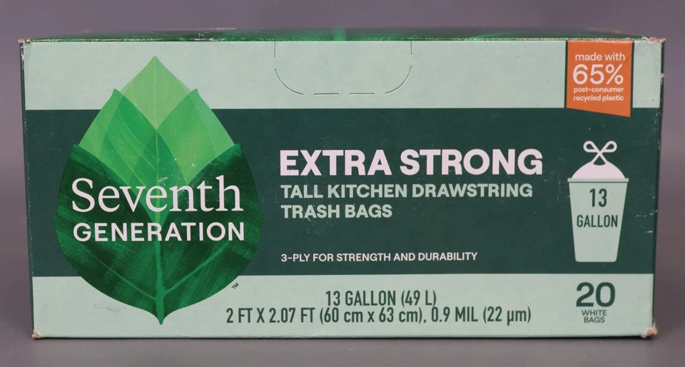 Seventh Generation Kitchen Trash Bags for Reliable 13 gallon 20 count Pack of 1 - Image 3 of 3