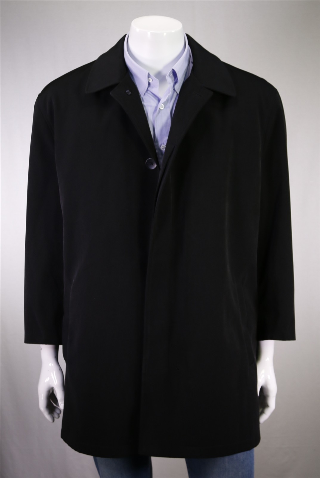 Ike Behar Black Button Front Microfiber Jacket w/… - image 1