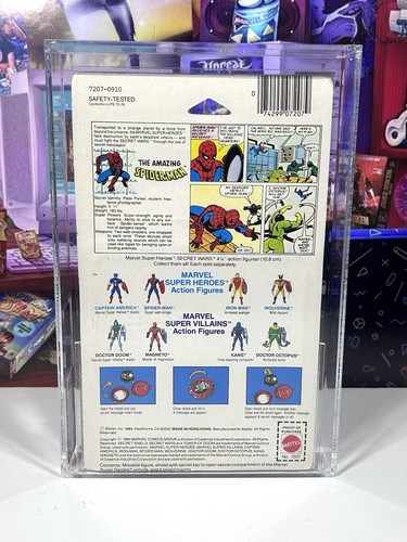 Spiderman 1984 Marvel Secret Wars MOC Actionfigur Graded AFA 80 Serie 1 - Bild 9 von 9