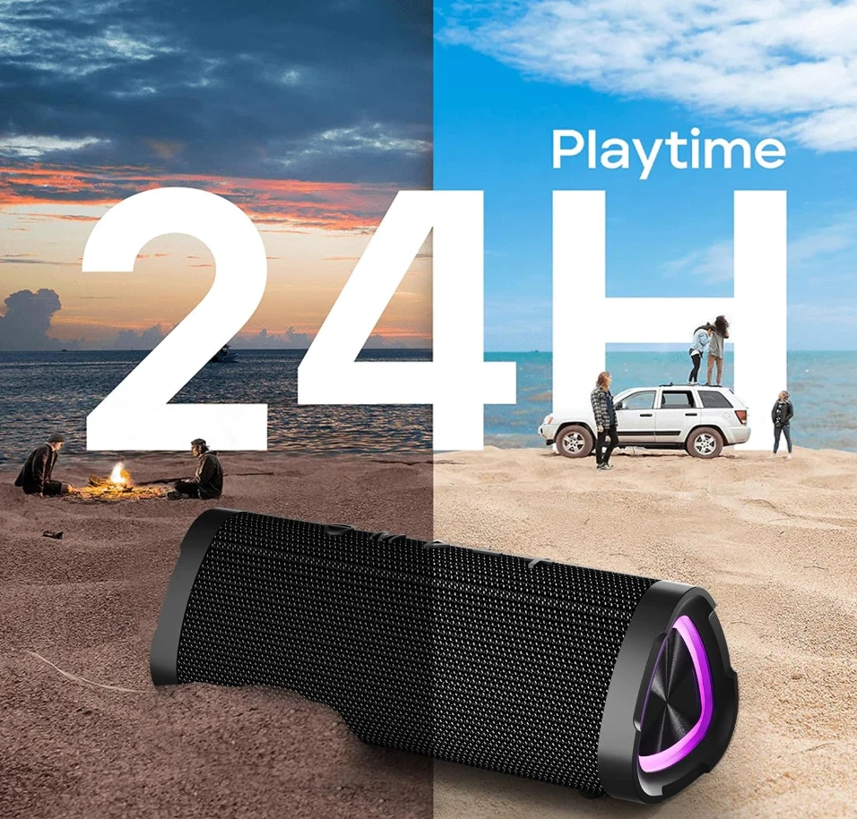 Altavoz inalámbrico portátil impermeable Vanzon V40 24W IPX7 - negro Foto 4 de 4