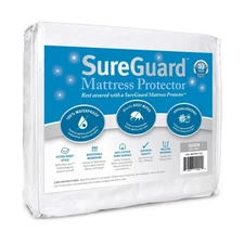 SureGuard Queen Size Mattress Protector - 100% Waterproof, Hypoallergenic - P...