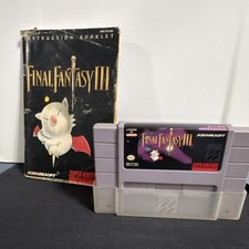 Final Fantasy III Squaresoft SNES Super Nintendo Cartridge & Manual Included