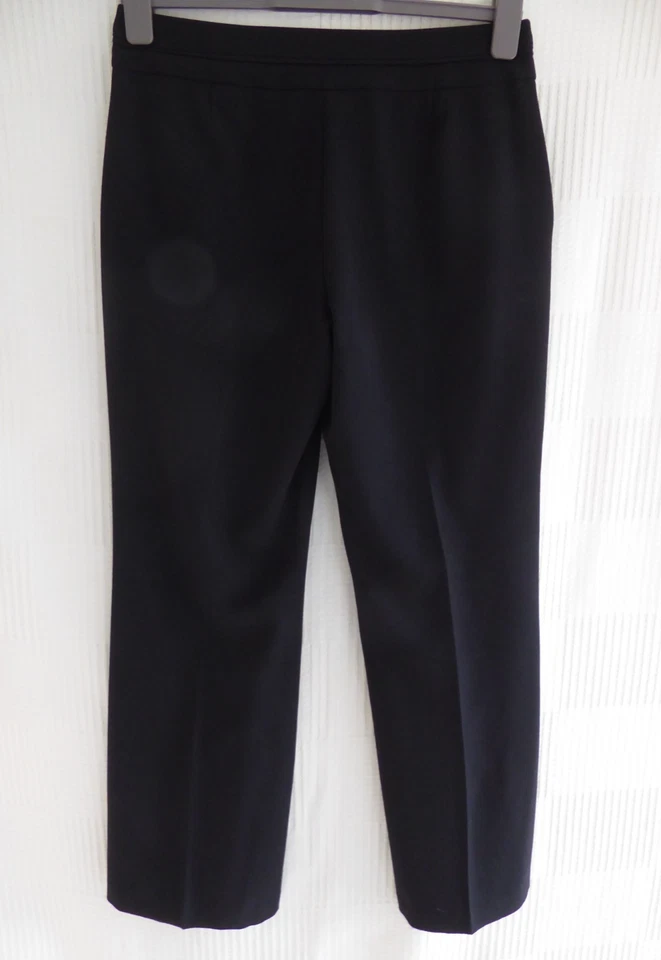 David Emanuel black straight leg trousers W 32" i'leg 29.5" Size 12 - Image 3 of 4