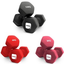 Kayman Neoprene Dumbbells Pair - Water-Resistant Surface & Anti-Slip Grip