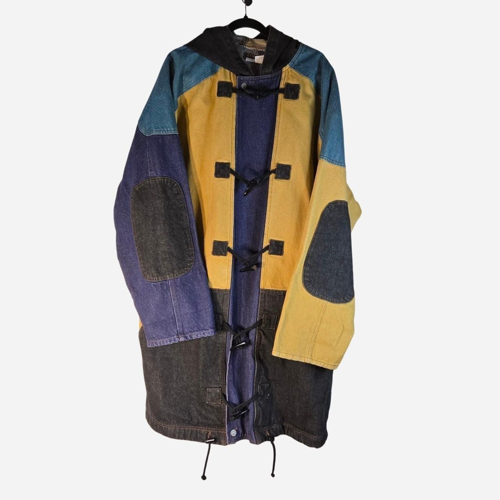 Corniche multi colored denim hooded jacket size XL - image 1