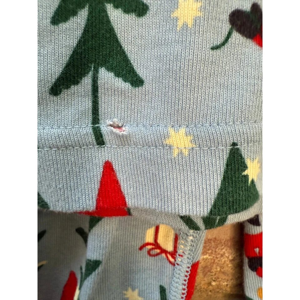 Hanna Andersson Kids Pajamas Organic Gnome Trees Blue Size 12 Christmas PJ - Image 2 of 4