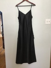 Vintage Y2K 2001 Victorias Secret Maxi Night Slip Dress Satin Lace Up Side