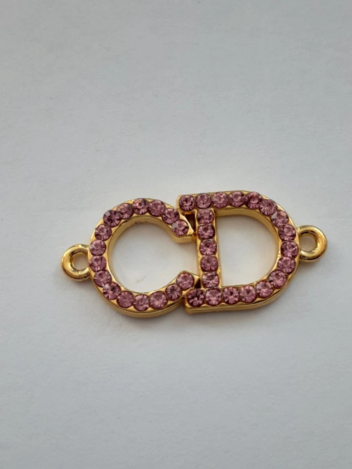 Conector Dior oro/rosa logotipo CD ancho 0,8 pulgadas Foto 4 de 4