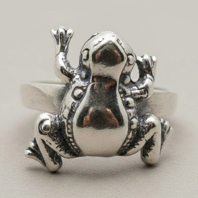 Genuine Sterling Silver Ring Frog Solid Hallmarked 925 Handmade