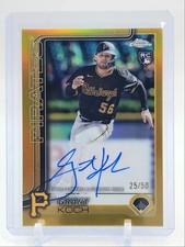 GRANT KOCH 2025 TOPPS CHROME ROOKIE AUTOGRAPH GOLD RC AUTO 25/50