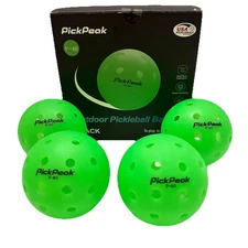 PickPeak Pickleball Balls USAPA Approved 4 Pack Outdoor P-40 Green-New Open Box