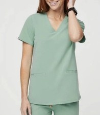 FIGS Casma Womens Small Short Sleeve Three Pocket Scrub Top Rafaela Green