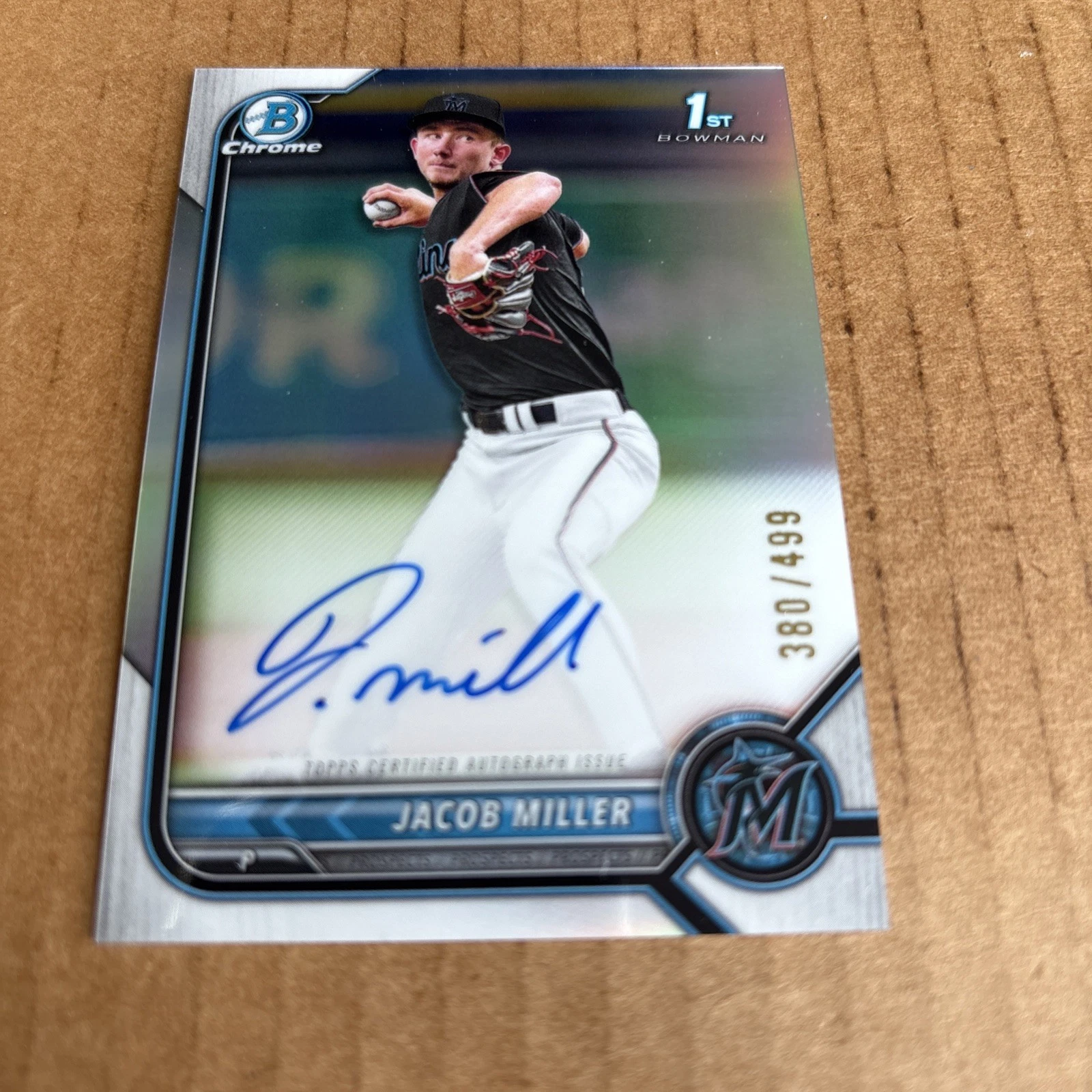 2022 Bowman Chrome AUTO REFRACTOR SP /499 1st Jacob Miller RC #CDA-JMR (e9)