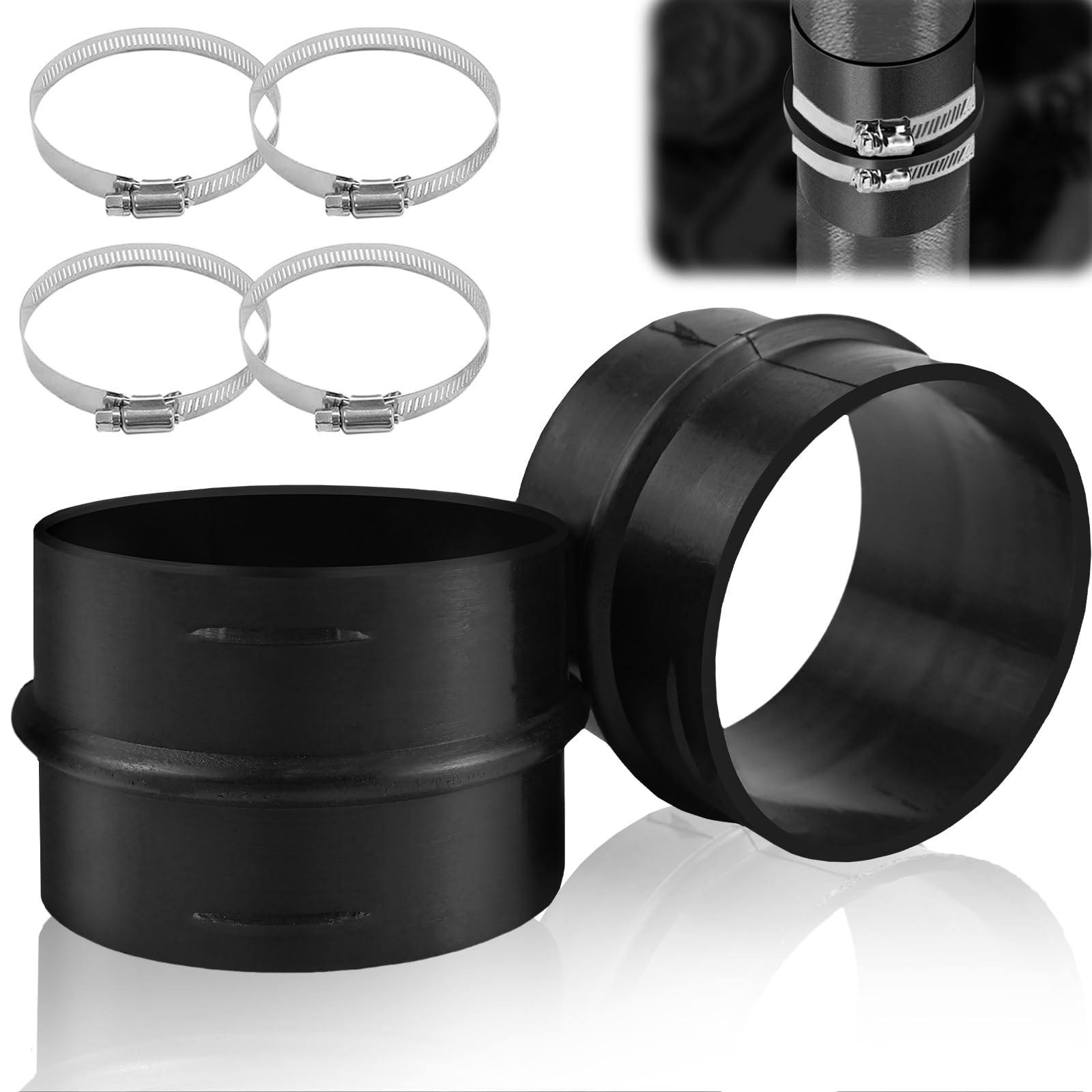 Gaine de chauffage 75mm multicouche durable avec colliers en acier inoxydable