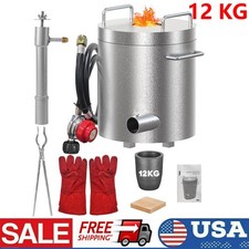 12KG Propan Melting Furnace Kit with Crucible and Tongs Scrap Metal Forge 2700  