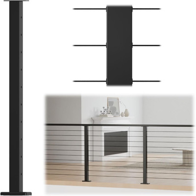 36'' Stainless Steel Cable Railing Post Kit for Indoor/Outdoor Use - T304