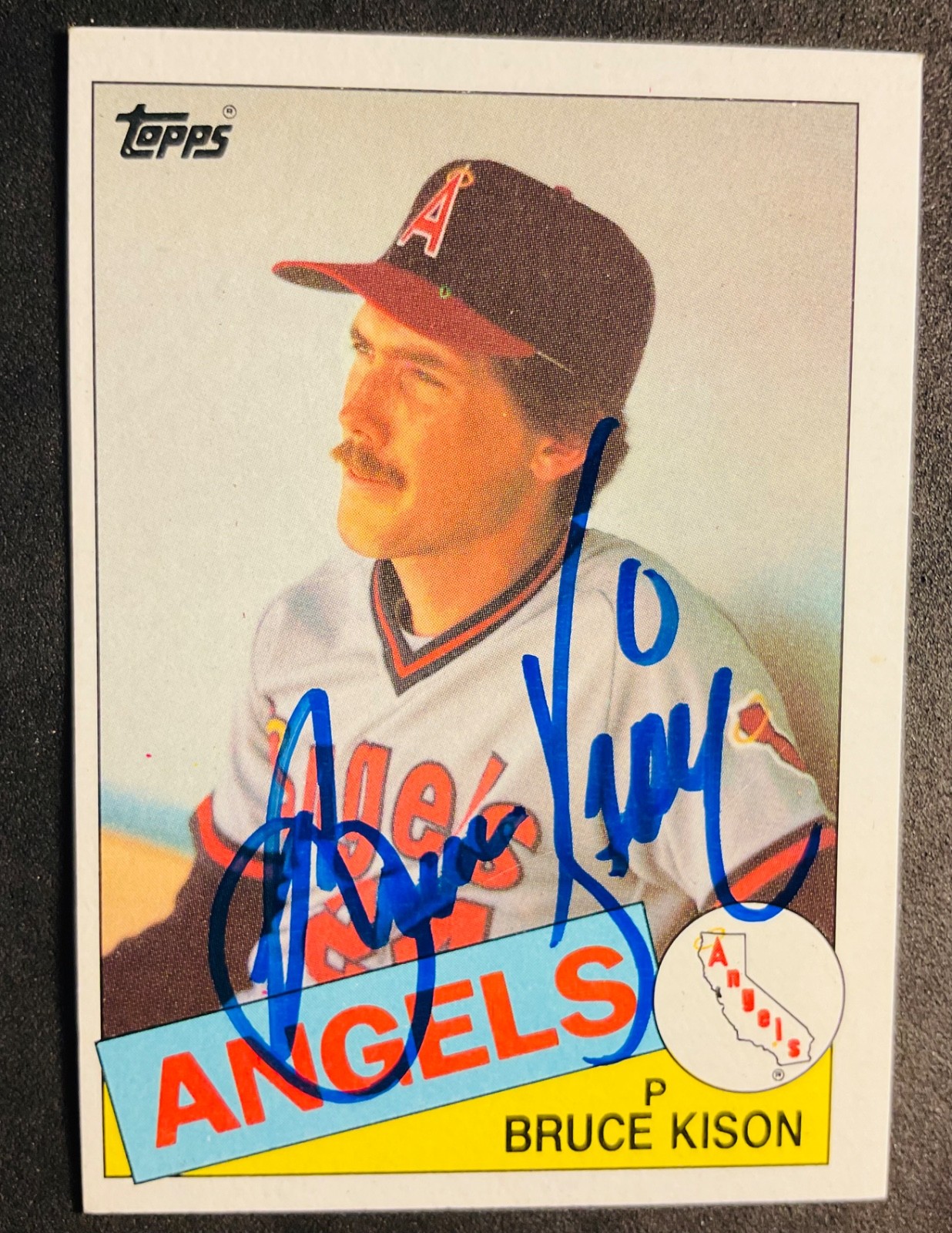 California Angels PIRATES BRUCE KISON auto signed autographed 1985 TOPPS card
