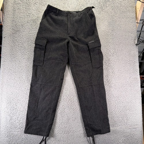 DKNY, Vintage DKNY Pant Mens 34x34 Gray Wool Cargo Straight Leg Travel Retro Tactical