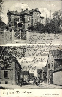 Postcard Marienhagen Duingen in Lower Saxony, street party, Villa Rogge - 3939796