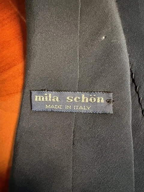 MILA SCHON шеи галстук мужской синий шелк классический логотип дизайнер Geo высокого качества Италия - Изображение 3 из 3