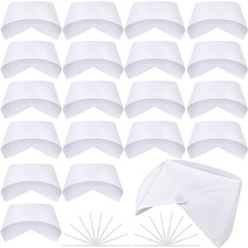 Foaincore 20 Pcs White Nurse Hat Halloween Cosplay Costume Nurse Cap Headband...