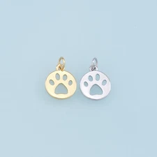 18K Gold Filled Paw Pendant Necklace for DIY Jewelry Making Supply