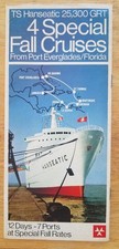 HANSEATIC (German Atlantic) Fall cruises from Pt. Everglades 1970 DECK PLAN +