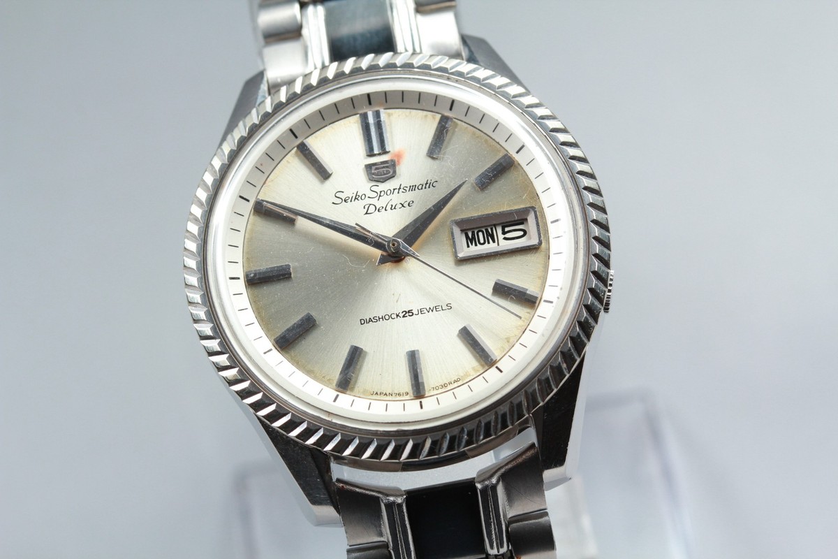 Vintage 1967 Seiko 5 Sportsmatic Deluxe 7619-7040 25J Automatic