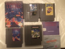 Nintendo NES 4 Games Tetris Gyromite TMNT Super Mario 3 Box Manuals CIB Metroid