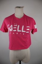 GAELLE Paris Women T-Shirt Short Sleeve Vintage Pink Cotton S