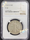 1920-D Walking Liberty Silver Half Dollar NGC F-12