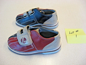 LINDS SIZE 10/27 RENTAL STYLE BOWLING SHOES CHILD KIDS YOUTH RED WHITE BLUE lot1