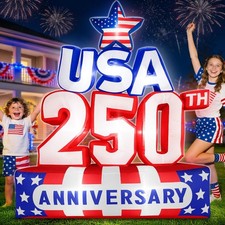 4th of July Inflatables Outdoor Decorations Memorial Independence Day Blowup LED