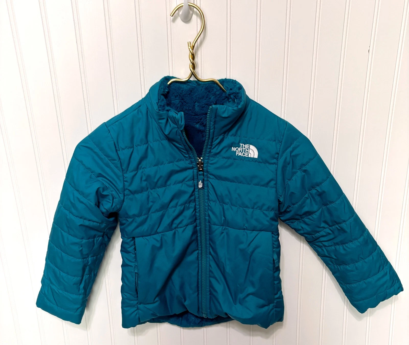 THE NORTH FACE Mossbud Reversible Parka Fleece Jacket Youth Girls Size XXS 5