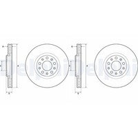 2X Delphi Bremsscheiben 305Mm BelÜFtet Vorne Passend FüR Alfa Romeo Tonale Fiat