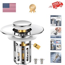 2 Pc Bathroom Sink Stopper-All Metal Sink Stopper-Universal Fit 99 Bathroom ...