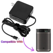 65W Type-C Adapter For XGIMI MoGo 2 Series XK04T XK03T Portable Projector Black
