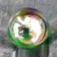 Green Iridescent Glass Toy Marble