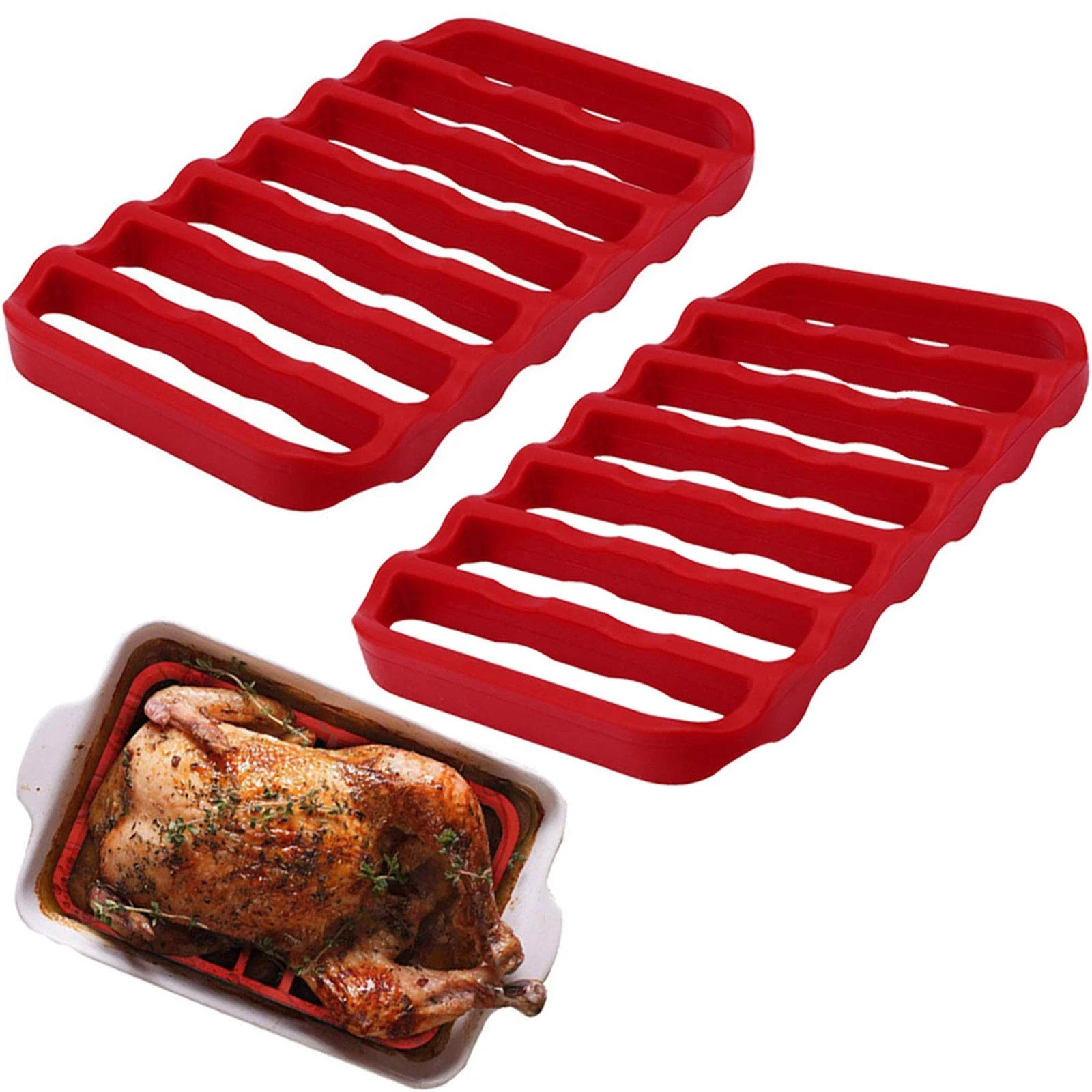 2 Pack Silicone Roasting Racks Non Stick Easy-Clean Cooling Rack for Cooking Bak
Opens in a new wind