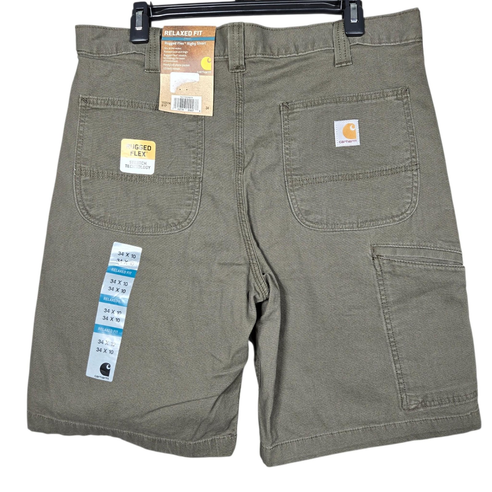 Carhartt Rugged Flex Rigby Shorts Mens 34 Green Relaxed Fit Work 10 Inseam thumbnail 6