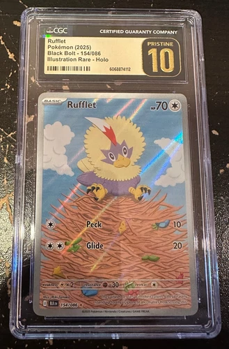 Pokemon TCG Rufflet IR Illustration 154 CGC 10 Pristine Black Bolt S&V Pop 2